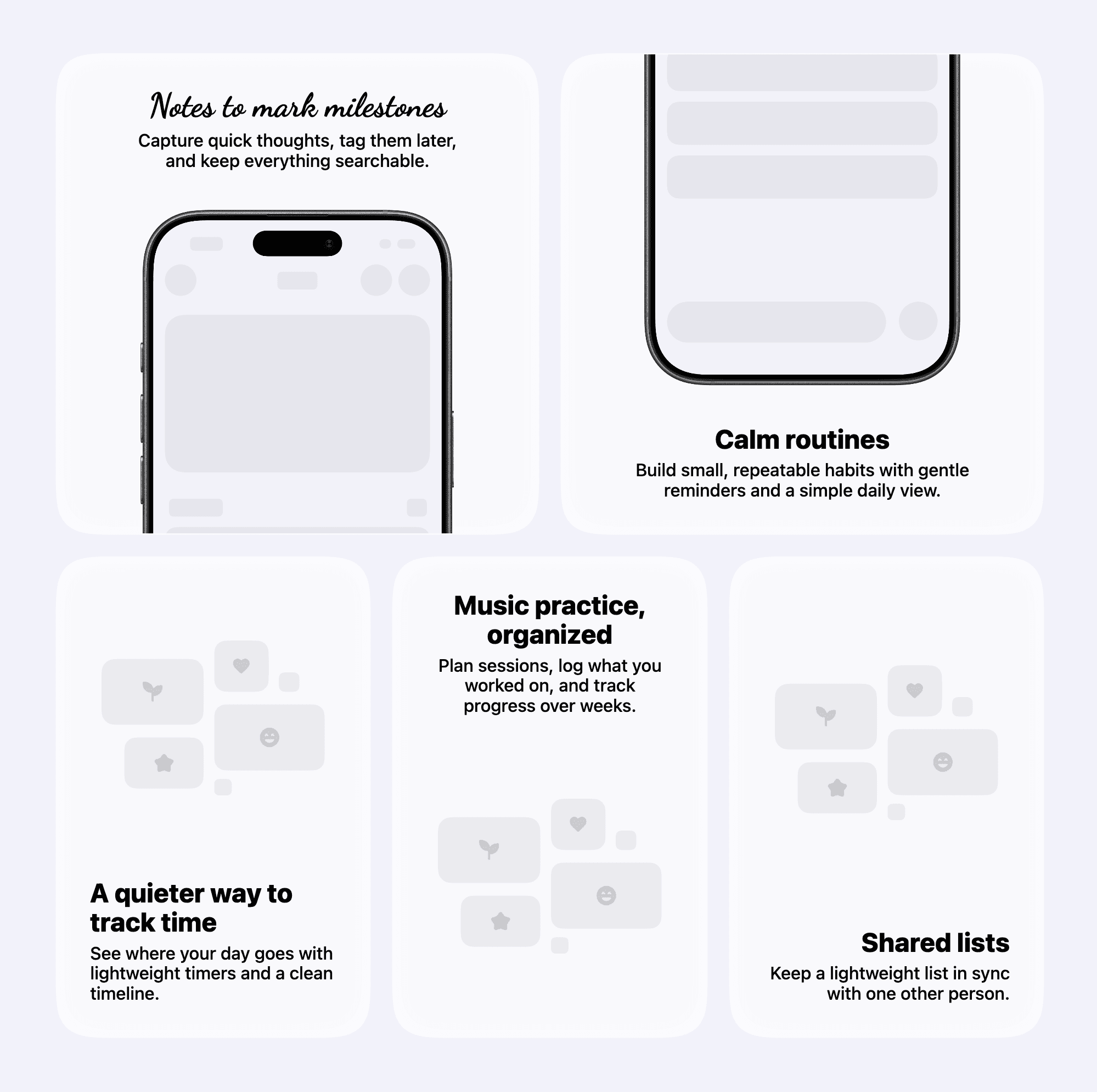 Preview of the card grid template number one
