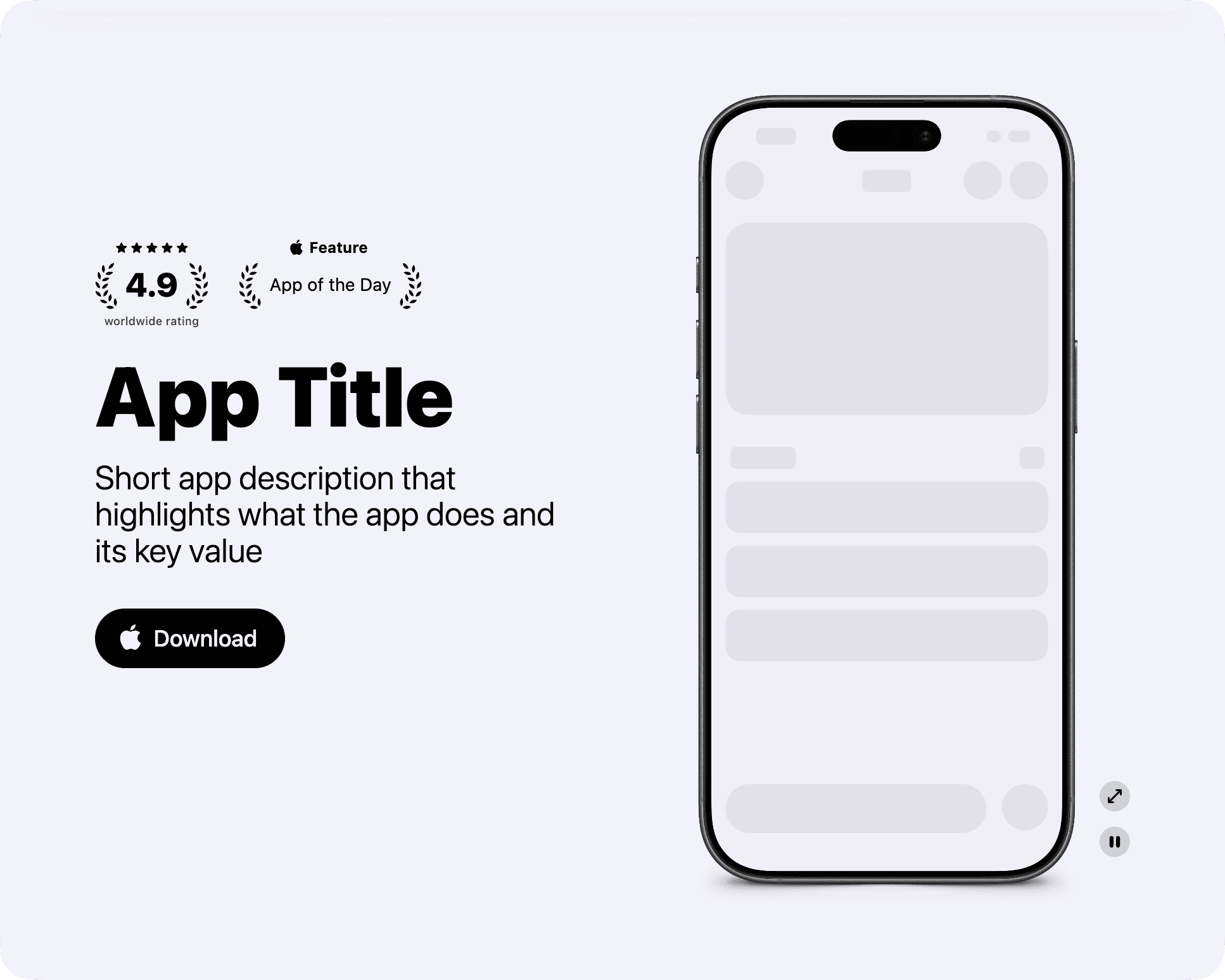 AppView's Hero component in its default state
