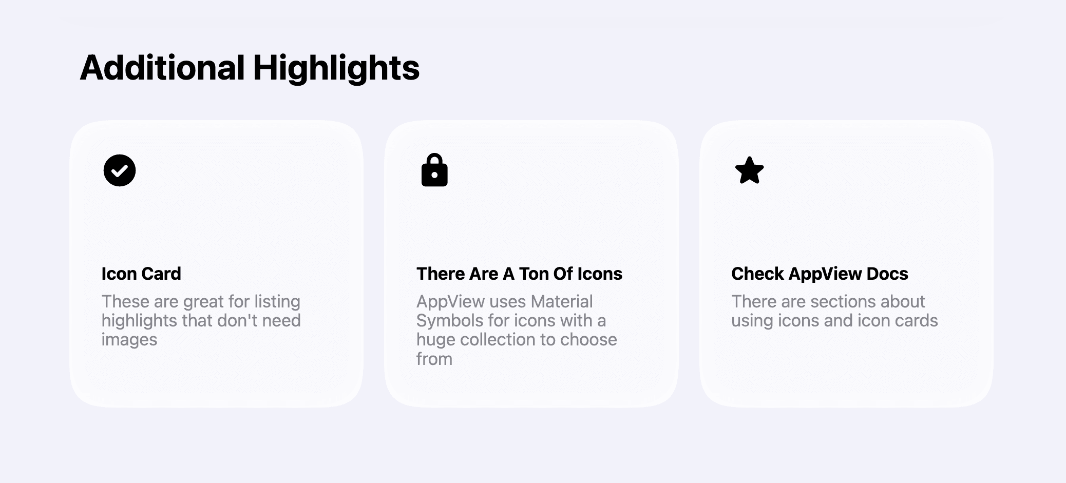 Default Additional Highlights section