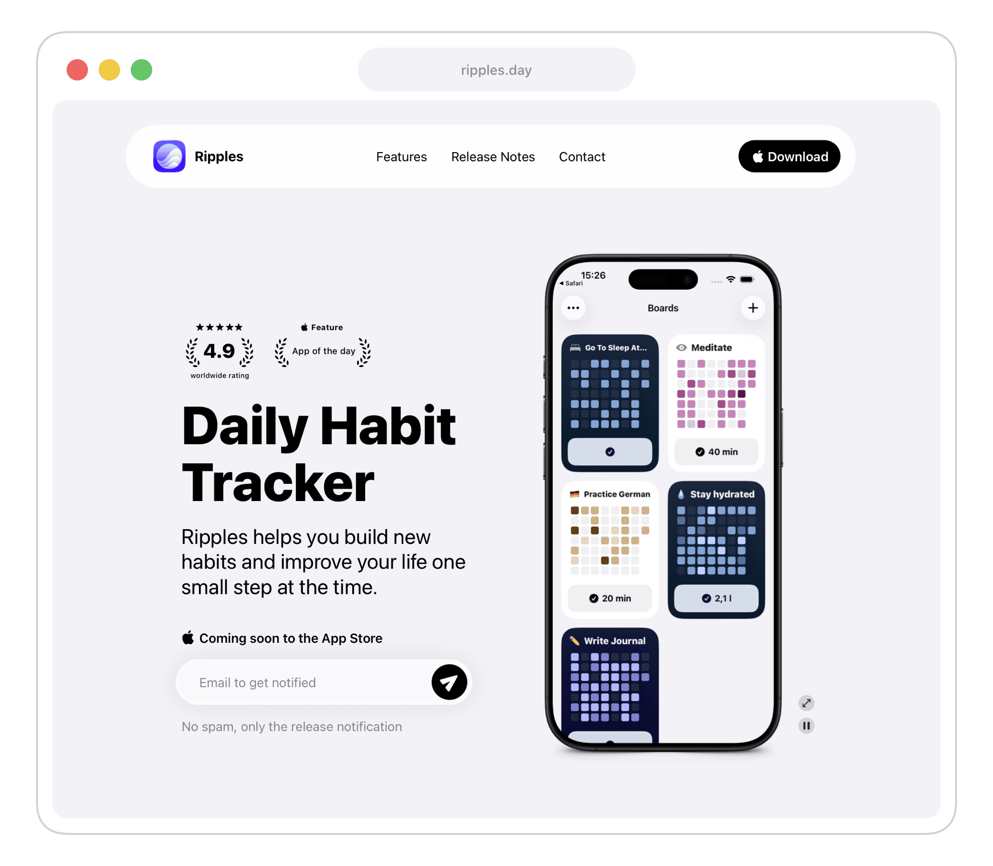 Example website built with AppView