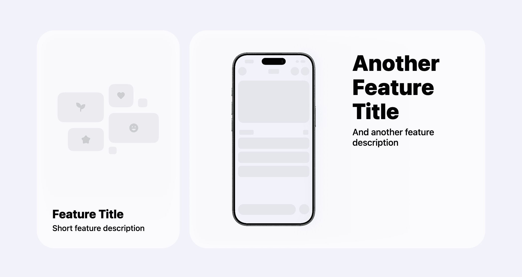 Examples of the stacked card layouts